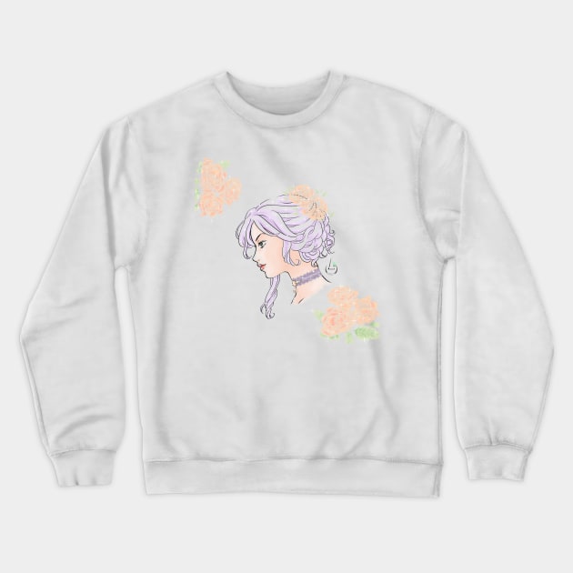 Lady Bara (Rose) Crewneck Sweatshirt by AudreyWagnerArt